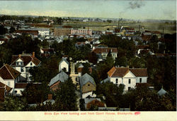 Birds Eye View Looking East From Court House Postcard