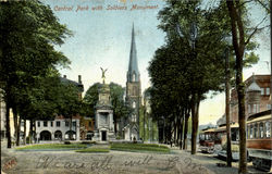 Central Park With Soldiers Monument Postcard