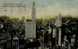 Birds Eye View From Singer Building Postcard