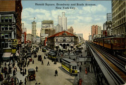 Herald Square, Broadway and Sixth Avenue Postcard