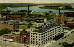 Missouri River And Part Of Wholesale District And Union Pacific Shops Postcard