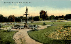 Fountain, Hanscom Park Postcard