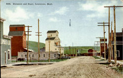 Elevators And Depot Lewistown, MT Postcard Postcard