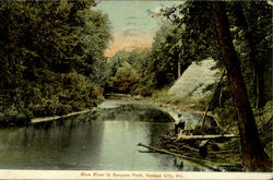 Blue River, Swopes Park Postcard