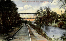 Where The Railroads Cross Carthage, MO Postcard Postcard