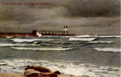 A Rough Day On Lake Michigan Postcard