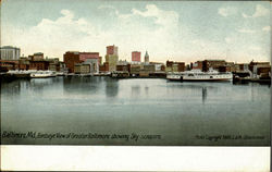 Birds Eye View Of Greater Baltimore Showing Sky Scrapers Postcard