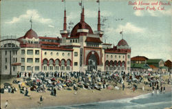 Bath House And Beach Ocean Park, CA Postcard Postcard