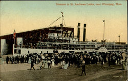 Steamer In St. Andrews Locks Winnipeg, MB Canada Manitoba Postcard Postcard