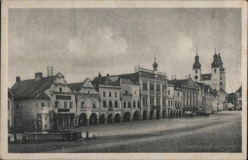 Telč, náměstí - Town Square, Czechoslovakia