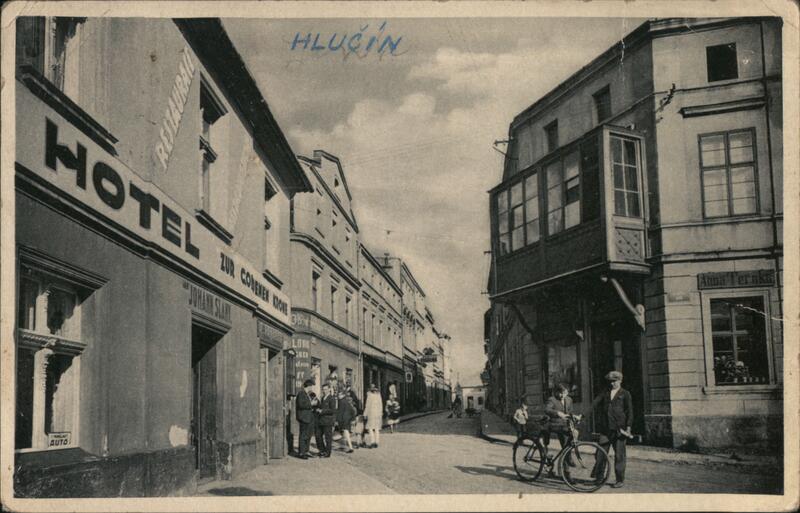 Vintage Hlučín, Czech Republic Street Scene Postcard Czechoslovakia
