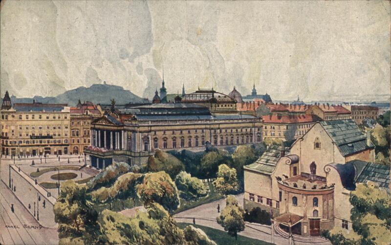 National Theater and Vinohrady Theater, Prague, Czech Republic Czechoslovakia