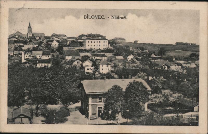 Bílovec - Nádraží, Czechoslovakia, Vintage Postcard