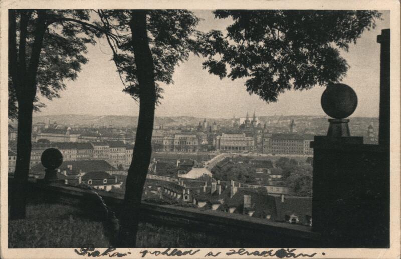 View of Prague from Petrin Hill, Czechoslovakia
