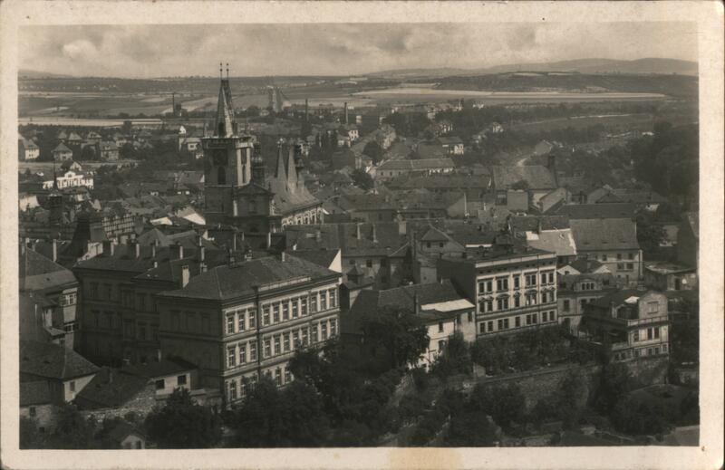 Bird's-eye view of Litoměřice, Czechoslovakia