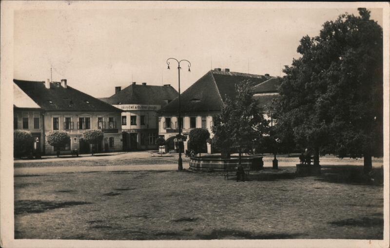 Netolice, Czechoslovakia, Market Square Fountain