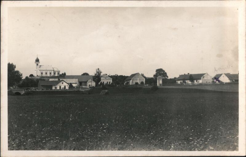 Markovice, Chrudim, Bohemia, Church, Houses, Field Czechoslovakia