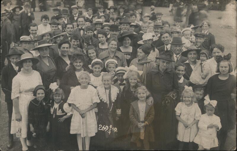 Large Group of People Posed for Photo Poděbrady Czechoslovakia