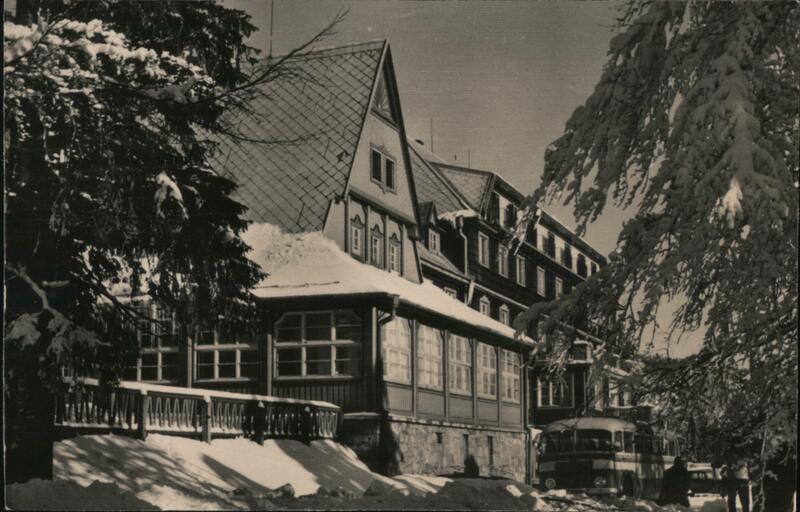 Hotel Tanecnica in winter, Pustevny, Beskydy Mountains Czechoslovakia