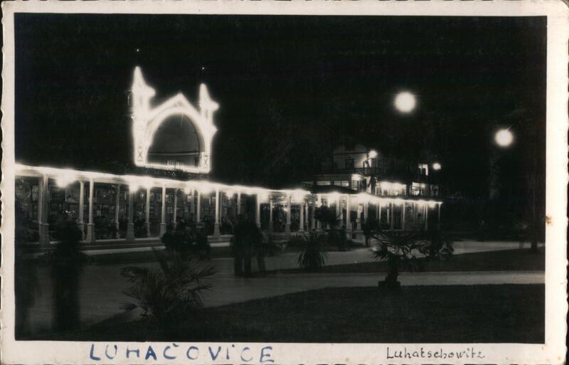 Luhačovice Colonnade at Night, Czech Republic Czechoslovakia