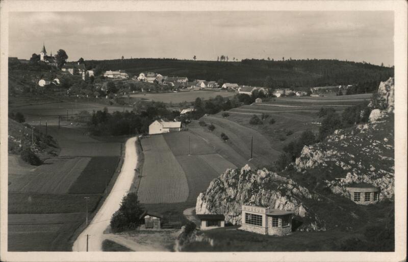 Ostrov u Macochy, Czechoslovakia - Village View with Museum