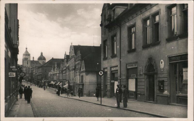 Street Scene in Německý Brod, Czechoslovakia Havlíčkův Brod