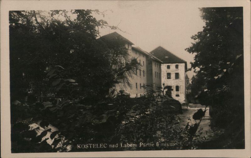 Kostelec nad Labem Partie & mlýn Czechoslovakia