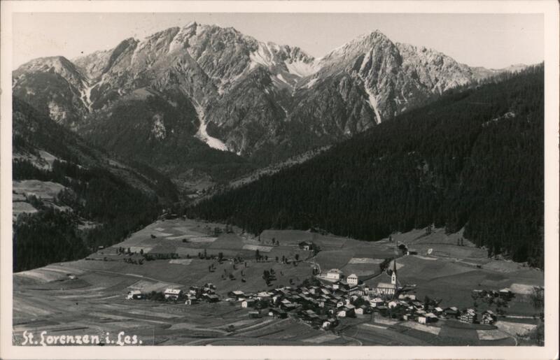 St. Lorenzen i. Les. aerial view of village and mountains Sankt Lorenzen im Lesachtal Austria