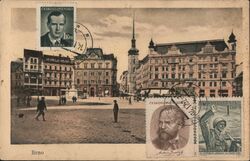 Brno, Czechoslovakia - Náměstí Svobody with Tram Postcard
