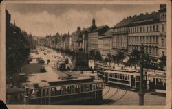 Wenceslas Square, Prague, Czechoslovakia - Trams Postcard