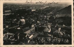 Aerial View of Prague, Czechoslovakia Postcard