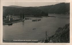 Paddle Steamer on the Vltava River at the Confluence with Sazava River Postcard