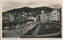 Karlovy Vary, President Beneš Square, Czechoslovakia Postcard