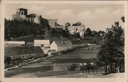 Rabi Castle Ruins and Village, Horazdovice, Czechia Postcard
