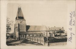 Ferry le Martel Church and School, France Postcard