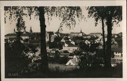 Vintage View of Slany, Czech Republic Postcard