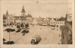 Pelhřimov town square, Czechoslovakia Postcard