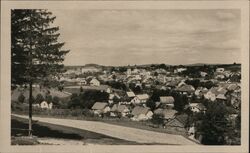Bystřice nad Pernštejnem, Czechoslovakia, Town View Postcard
