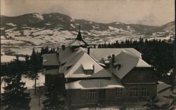 Snowy Roof, Building, Mountains, Czechoslovakia Postcard
