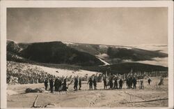 Skiers at Havlova Bouda, Krkonoše Mountains Postcard