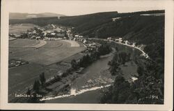 Ledečko n. Sáz. River View, Czechoslovakia Postcard