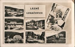 Luhačovice Spa Resort Collage Postcard Postcard
