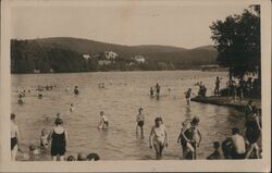 People swimming at Babylon lake resort, Czechoslovakia Postcard