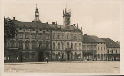 Hořice Town Square, Czechoslovakia Postcard