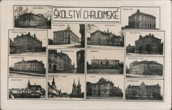 Skolstvi Chrudimske - Chrudim School System Postcard