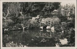 Japanese Garden, Lázně Poděbrady, Czechoslovakia Postcard