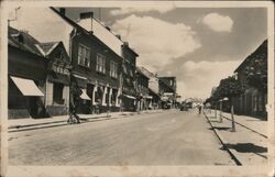 Street Scene in Nove Mesto nad Vahom, Slovakia Postcard