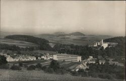 Černá Hora, Czechoslovakia - Town View with Castle Postcard