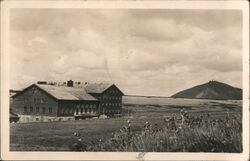 Lučni bouda (Luční Hut) with Sněžka in the background Postcard