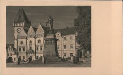 Town Hall and Jan Žižka Statue, Tabor, Czechoslovakia Postcard